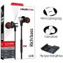 Headphones in-Ear Earbuds Earphones, 3.5mm Metal Housing Best Wired Bass Stereo Headset Built-in Mic/Hands-Free/Volume Control+Carrying Bag+2 Pair Earbuds (Purple)