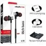 Headphones in-Ear Earbuds Earphones, 3.5mm Metal Housing Best Wired Bass Stereo Headset Built-in Mic/Hands-Free/Volume Control+Carrying Bag+2 Pair Earbuds (Purple)