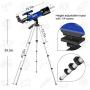 Emarth Telescope, Travel Scope, 70mm Astronomical Refracter Telescope with Tripod & Finder Scope, Portable Telescope for Kids Beginners (Blue)