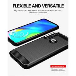 Moto G Power case,Motorola G Power case,with HD Screen Protector,MAIKEZI Soft TPU Slim Fashion Non-Slip Protective Phone Case Cover for Motorola Moto G Power 2020(Black Brushed TPU)