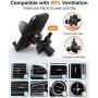 VANMASS Car Phone Holder, Adjustable Cell Phone Mount, Universal Air Vent Cradle with One Button Release, Sturdy 2 Level Clip, Full Silicone Protection, Compatible 3.5"-6.5" Phone & Cases