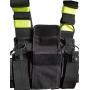 Lewong Universal Hands Free Chest Harness Bag Holster for Two Way Radio (Rescue Essentials) (Black and Fluorescent Green)