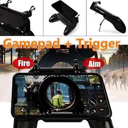 4.5-6.5inch Mobile Phone Game Controller Gaming Joystick for PUBG Android iOS - Black