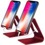 COOLOO Cell Phone Stand,【2 Pack】 Mobile Phone Anti-Skid Holder, Cradle, Dock Compatible Android Smartphone, Phone 11 Pro Xs Max Xr X 8 7 6 6s Plus 5s, Accessories Desk - Red