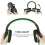 Gaming Headset for Xbox One, PS4, Nintendo Switch, ifmeyasi Stereo Bass Surround 3.5mm Headsets, Over-Ear Headphones with Noise Cancelling Micophone for Laptop PC Mac iPad Smartphones (Green)