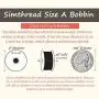 Simthread 144pcs Embroidery Pre-Wound Bobbins Thread, Class 15 Type A Size SA156, Polyester White 60 wt, Bernina Pfaff Ambition BabyLock Brother Embroidery and Sewing Machines Plastic Side