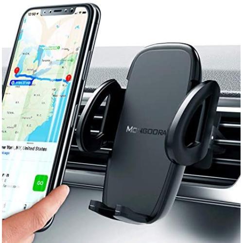Universal Air Vent Car Phone Mount Holder - Updated Version by Mongoora - for Any Smartphone - Car Cell Phone Holder - Vent Phone Holder - Car Vent Mount - Air Vent Mount Holder - for Women Men.