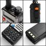 5 Pack BaoFeng UV-5R+ Plus UHF VHF Dual-Band Two Way Radio Black + 1 Baofeng Programming Cable (Support Win7, Win10)