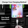 Magnetic Charging Cable, Portable 3 in 1 Magnetic Phone Charger, Compatible with Mirco USB, Type C and i-Product, Fast Charging & Data Transfer, 3.28ft-Silver