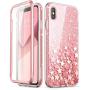 i-Blason Cosmo Full-Body Bling Glitter Sparkle Clear Bumper Case Built-in Screen Protector for iPhone Xs Max 2018 Release, Pink, 6.5"