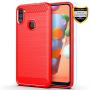 Galaxy A11 case,Samsung A11 case,with HD Screen Protector,MAIKEZI Soft TPU Slim Fashion Non-Slip Protective Phone Case Cover for Samsung Galaxy A11(Red Brushed TPU)