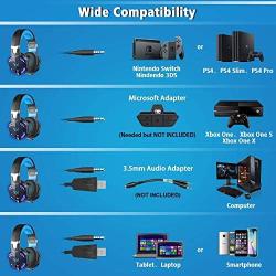 Gaming Headset, Noise Canceling Headphones with Mic,LED Light and Soft Memory Earmuffs,7.1 Surround Sound Stereo Gaming Headset for PC, Laptop, PS4, Xbox One Controller and Nintendo Switch