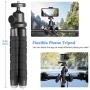 Phone Tripod, Torjim 2020 Version Mini Cell Phone Tripod with Bluetooth Remote Control & Phone Holder, 360°Rotation Flexible Travel Tripod for Smartphone, SLR Camera, Gopro