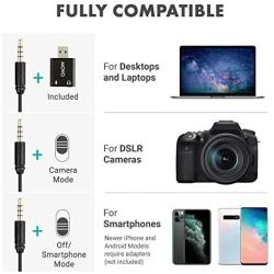 Movo Universal Lavalier USB Microphone for Computer with USB Adapter Compatible with Laptop, Desktop, PC and Mac, Smartphones, Cameras, Podcasting, Remote Work and Laptop Microphone (20-Foot Cord)