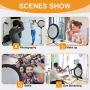 Gugusure 10" Led Ring Light with Tripod Stand & Phone Holder, Dimmable Desk Makeup Ring Light for Live Streaming/Make Up/YouTube Video, Selfie Ring Light with 3 Light Modes and 10 Brightness Level