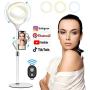 8" Selfie Ring Light with Stand & Cell Phone Holder LED Ringlight for Live Stream/Makeup/YouTube Video/Selfie/Vlog, Compatible with iPhone Xs Max XR Android