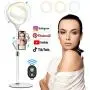 8" Selfie Ring Light with Stand & Cell Phone Holder LED Ringlight for Live Stream/Makeup/YouTube Video/Selfie/Vlog, Compatible with iPhone Xs Max XR Android