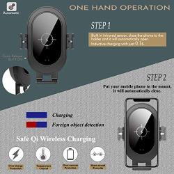 wejie Wireless Car Charger, 10W 7.5W Qi Fast Charging Auto-Clamping Car Mount, Windshield Dashboard Air Vent Phone Holder Compatible iPhone 11/11 Pro/Xs MAX/XS/XR/X/8/8+, Samsung Galaxy S9/S9+/S8/S8+