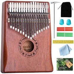 Kalimba Thumb Piano 17 Keys with Tuning Hammer and Study Instruction,Portable Mbira Sanza Finger Piano, Musical Intruments Gifts for Kids Adults Beginners