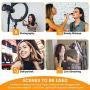 VillSure 10" Selfie Ring Light with Tripod Stand, LED Ring Light & Phone Holder for iPhone Android,Ringlight for Live Stream/Makeup/Photography/YouTube Video