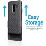 Aduro Galaxy S9 Case with Kickstand Belt Clip Holster, Combo Galaxy Case with Rotating Belt Clip Super Slim Shell Samsung Galaxy Belt Clip Case for Samsung Galaxy S9 (NOT PLUS) Cell Phone (2018) Black
