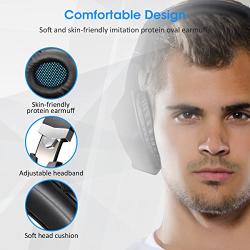 PC Gaming Headset, ELEGIANT ODDGOD Over Ear Computer Headphones with Mic, LED Lights Bass Stereo Surround Sound Volume Control, Compatible with PS4 Xbox One Pro PC Nintendo Switch Smartphone Laptop