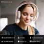 PowerLocus Wireless Bluetooth Over-Ear Stereo Foldable Headphones, Wired Headsets with Built-in Microphone for iPhone, Samsung, LG, iPad (Rose Gold)