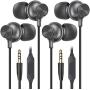 Wired Earbuds with Microphone, Overtime in-Ear Headphones with Sharp Sound, Ear Buds with Mic, Earphones for iPhone 6/6s Plus/5s/SE, Galaxy, Android Smartphones, Tablets (Black 2-Pack)