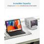 USB C PD 60W Charging Station with QC 3.0, Unitek 160W 10-Port USB Quick Charger Dock, Power Delivery Compatible with Laptop MacBook 2015 or Later, Pixel, Upgraded Dividers