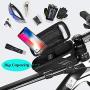 SIRUINI Bike Phone Mount Bag, Cycling Waterproof Front Frame Top Tube Handlebar Bag with Touch Screen Holder Case for Android/iPhone Cellphones Under 6.5”
