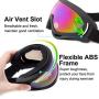 Peicees 4 Pack Winter Ski Goggles with UV400 Protection Adjustable Motorcycle Snow Goggles Tactical Glasses Windproof Sunglasses for Kids Boys Girls