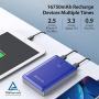 Power Bank RAVPower 16750mAh Portable Charger Ultra-Compact External Battery Pack with 4.5A Max Output Phone Charger Dual USB Ports & Flashlight for iPhone 11 Pro SE Samsung Galaxy S20 Note10 (Blue)