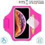 HAISSKY Armband Case with Airpods Holder/Car Key Bag Cell Phone Holder Gym Case Fits iPhone 11 Pro Max/11 Pro/Xs Max/XR 8 7 6,Galaxy S10+/S10/S10e/S9+ with Key Holder&Card Slot up to 6.8" (Rose)