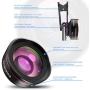 Phone Camera Lens for iPhone and Android, Wide Angle & Macro Lens (Screwed Together) Cell Phone Lens for iPhone X XR XS Max 8 7 6S Plus Samsung S9 S8 and Android Phone (New Black)