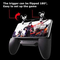 CO&QI Mobile Gaming Grip Controller, with Portable 4000mAh Charger Cooling Fan Game Trigger Joysticks Game Pad for PUBG/Rules of Survival, for iOS & Android Phone (Upgraded Version)