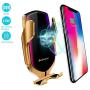 Survival-Pax Co. Smart Sensor Wireless Car Charger Mount, Automatic Clamping QC/QI 10W Fast Charging Car Charger Holder Compatible with iPhone 11/Xs/Xs Max/XR/X,Samsung Note 9/S9/ S9+/S8 etc (Gold)