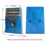 BinDor 17 Key Kalimba Thumb Piano, Finger Piano Mbira Kalimba Solid Mahogany Body Portable Easy-to-learn Musical Instrument with Tuning Hammer (Blue)