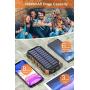 Wireless Solar Charger 26800mAh, Riapow Portable Charger with 4 Outputs & LED Flashlight, External Battery Pack USB C Quick Charge Qi Power Bank for iPhone, iPad, Samsung and Outdoor Camping