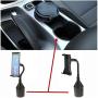 Sunjoyco Car Cup Holder Mount for Phone Tablet, 2-in-1 Car Cradles Adjustable Gooseneck Holder Compatible with Apple iPhone iPad Pro Air Mini, Samsung Galaxy Tab, All Smartphones & 7"-11" Tablets