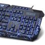 Gaming Keyboard Gaming Backlight Keyboard LED Russian/English Layout USB Wired Colorful Breathing Waterproof for Desktop Laptop Office Keyboard (Color : English Crack)