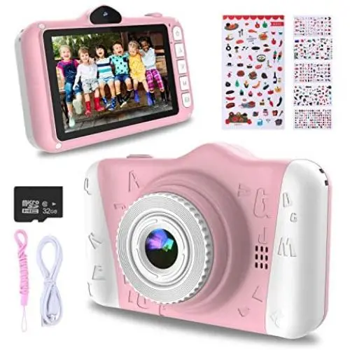 WOWGO Kids Digital Camera - 12MP Childrens Camera with Large Screen for Boys and Girls, 1080P Rechargeable Electronic Camera with 32GB TF Card WOWGO Kids Digital Camera - 12MP Childrens Camera with Large Screen for Boys and Girls, 1080P Rechargeable Electronic Camera with 32GB TF Card