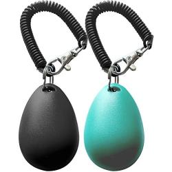 HoAoOo Pet Training Clicker with Wrist Strap - Dog Training Clickers (New Black + Blue)