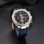 BENYAR - Wrist Watch for Men, Genuine Leather Strap Watches, Quartz Movement, Waterproof Analog Chronograph Business Watches