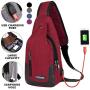 Peicees Travel Gym Bike Sling Bag Shoulder Backpack Daypack w/USB Charging Port