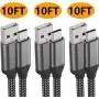 USB C Charger Cable,10FT 3Pack,3A Fast Charging,Nylon,Charge Cord For Samsung Galaxy Note 10 9 8 S10e S10 S9 S8 Plus A10e A50 A20,LG Stylo 5 4 V50 V40 G8 G7 G6 Thinq Q7,Moto Z4 Z3 G7 One,Sony Xperia 5 USB C Charger Cable,10FT 3Pack,3A Fast Charging,Nylon,Charge Cord For Samsung Galaxy Note 10 9 8 S10e S10 S9 S8 Plus A10e A50 A20,LG Stylo 5 4 V50 V40 G8 G7 G6 Thinq Q7,Moto Z4 Z3 G7 One,Sony Xperia 5