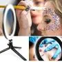 10” Ring Light LED Desktop Selfie Ring Light USB LED Desk Camera Ringlight 3 Colors Light with Tripod Stand iPhone Cell Phone Holder and Remote Control for Photography Makeup Live Streaming 10” Ring Light LED Desktop Selfie Ring Light USB LED Desk Camera Ringlight 3 Colors Light with Tripod Stand iPhone Cell Phone Holder and Remote Control for Photography Makeup Live Streaming