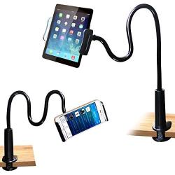 FeelPower Cell Phone Stand Holder, Tablet Clip Holder,Long Arm Gooseneck Flexible Lazy Bracket for ipad/iPhone X/8/7/6/6s Plus Samsung S8/S7 Mount for Desktop Bedroom, Office, Bathroom, Kitchen.