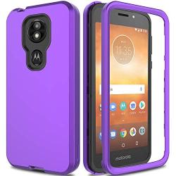 Moto E5 Plus Case, Moto E5 Supra Case AMENQ 3 in 1 Hybrid Heavy Duty Shockproof with Rugged Hard PC and TPU Bumper Protective Armor Phone Cover for Motorola Moto E Plus (5th Gen) 2018 (Purple)