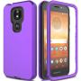 Moto E5 Plus Case, Moto E5 Supra Case AMENQ 3 in 1 Hybrid Heavy Duty Shockproof with Rugged Hard PC and TPU Bumper Protective Armor Phone Cover for Motorola Moto E Plus (5th Gen) 2018 (Purple)