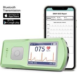 EMAY Wireless EKG Monitor | Records ECG & Heart Rate Anytime Anywhere for Personal Use | Works with iOS & Android Smartphones